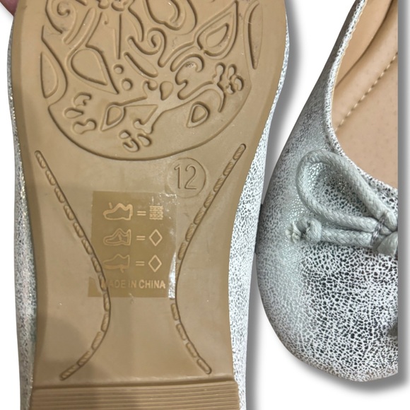 ✨ Zuffymomo Silver Glitter Mary Jane Flats – Girls Size 12 – NIB ✨ - Picture 3 of 6